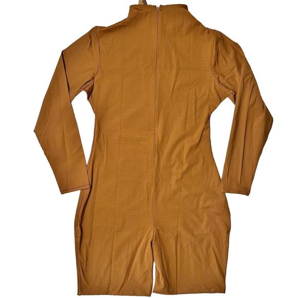 NWT Skims Rare All-In-One Mock Neck Long Sleeve Romper Caramel Women’s 4X - Picture 2 of 7